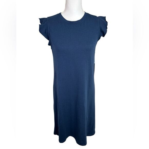 Southern Tide Mikala Sun Farer In Navy Ruffle Sleeve Dress Size S - Picture 2 of 13